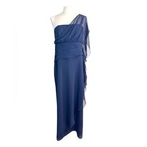 Lauren Ralph Lauren Evening Navy Chiffon Gown size 14